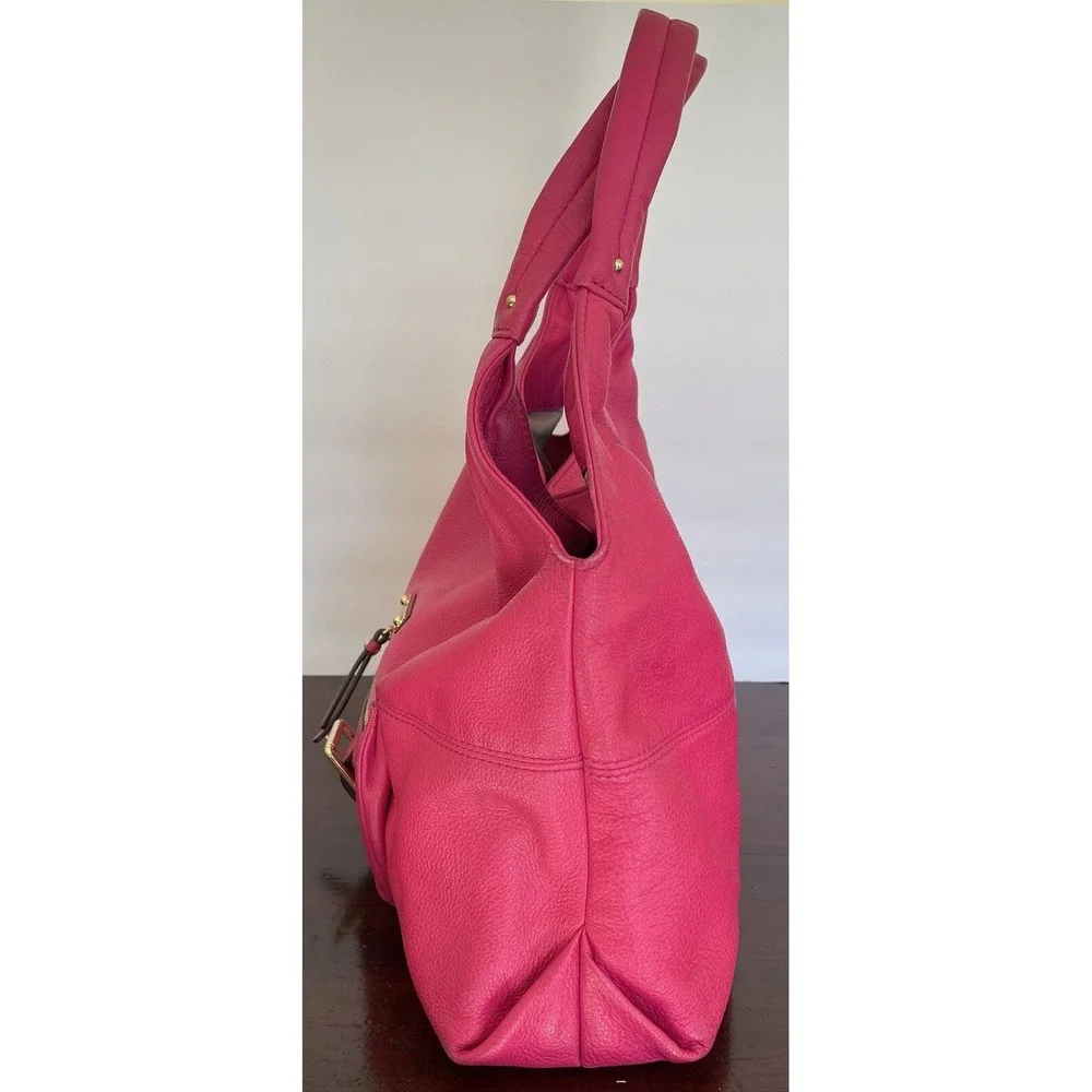 Michael Kors Austin Hot Pink Pebbled Leather Large Shoulder Bag Hobo MSRP$348
